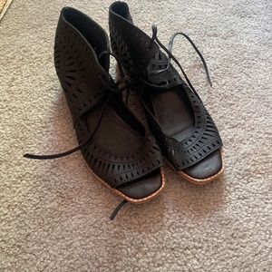 Black, bohemian Jeffrey Campbell summer shoes